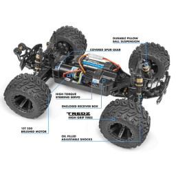 MONSTER TRUCK QUANTUM XT ELECTRICO RTR 4W ESCALA 1/10 - ROSA - MAVERICK 150101