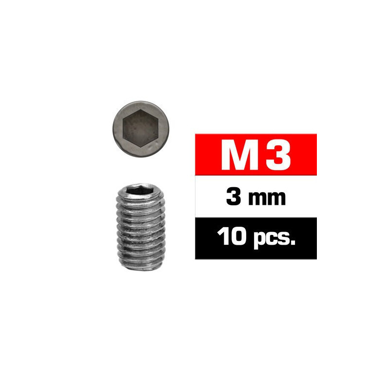 ESPARRAGOS PARA PRISIONEROS (M3x3 mm) 10 unidades - Ultimate Racing 164303