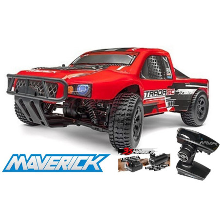 MAVERICK STRADA RED SC 1/10 RTR BRUSHLESS SHORT COURSE - MAVERICK 12625