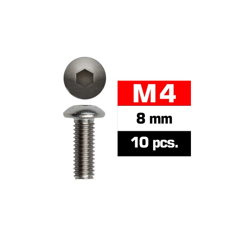 TORNILLO CABEZA BOTON ALLEN M4x8 (10 unids) ULTIMATE RACING 162408