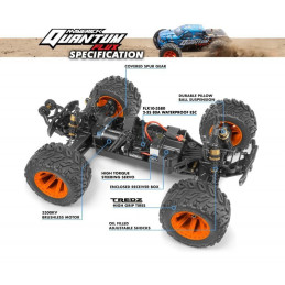 MONSTER TRUCK QUANTUM MT FLUX BRUSHLESS ELECTRICO 80A 4W ESCALA 1/10 - MAVERICK 150202