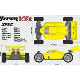 COCHE HYPER VS2 NITRO BUGGY .30 1/8 CON CARROCERIA AMARILLA VS2N-C30Y