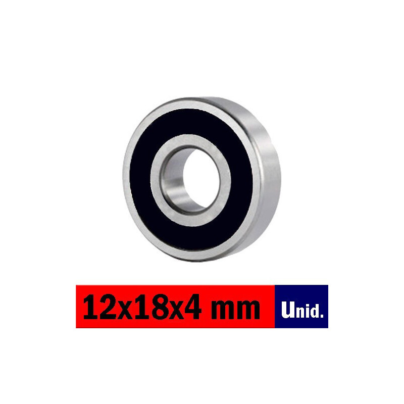 RODAMIENTO abec5 2RS (12x18x4 mm) unidad (SIMILAR A REFERENCIA MZ624)