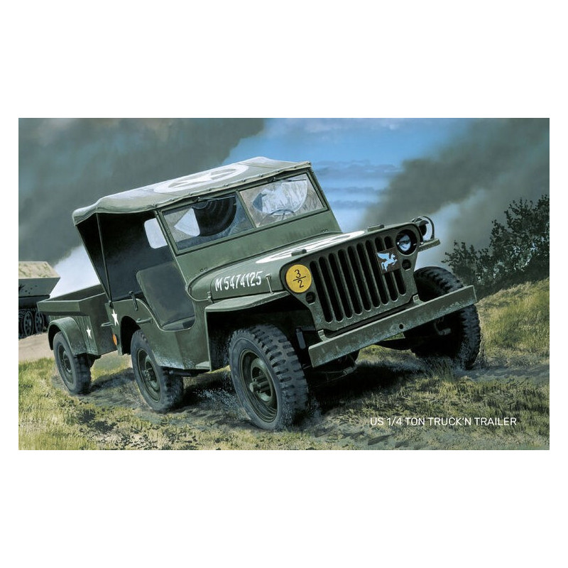 JEEP WILLYS Y REMOLQUE - Heller 81105