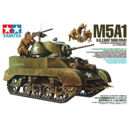 CARRO DE COMBATE M-5 A1 STUART Y EQUIPO DE MORTEROS U.S.