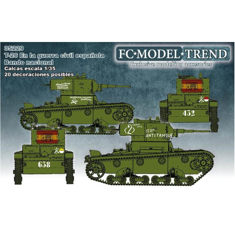 Set calcas carro T-26 (España), Bando Nacional -1/35 - FC Modeltips 35229