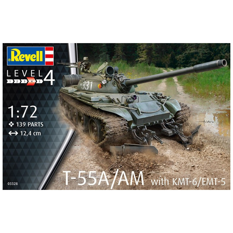 CARRO T-55A/AM CON SISTEMA Kmt-6/EMT-5  - ESCALA 1/72 - REVELL 03328