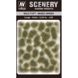 WILD TURF - MIXED GREEN (L: 6 mm x 35 unidades) - Acrylicos Vallejo SC416
