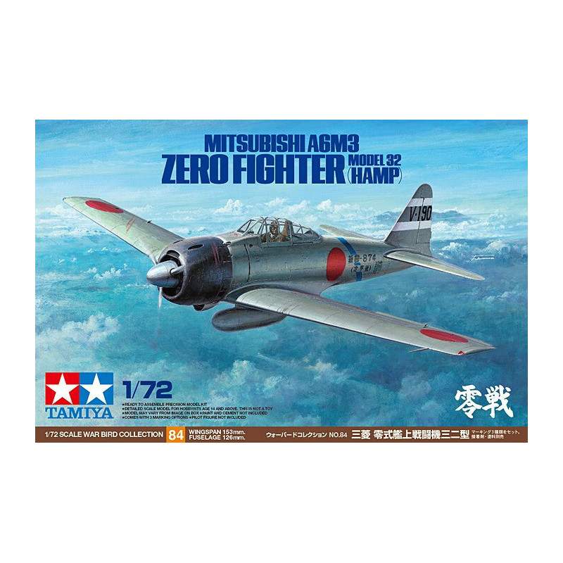 MITSUBISHI A6M3 Model 32 (HAMP) ZERO -Escala 1/72- Tamiya 60784