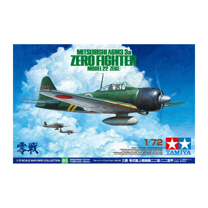 MITSUBISHI A6M3 /3a ZERO -Escala 1/72- Tamiya 60785