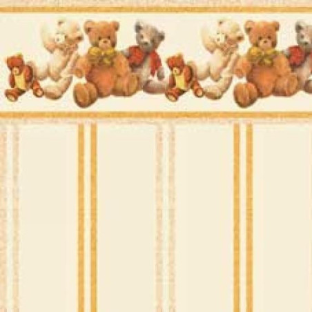 PAPEL PARED INFANTIL OCRE ESTAMPADOS OSOS (300 x 470 mm)