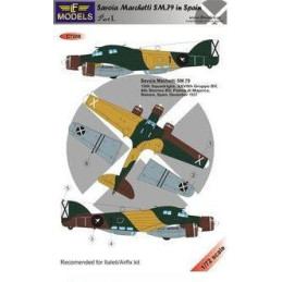 SET CALCA SAVOIA-MACHETTI S.M. 79 (España) -Escala 1/72- LF ModelC7208