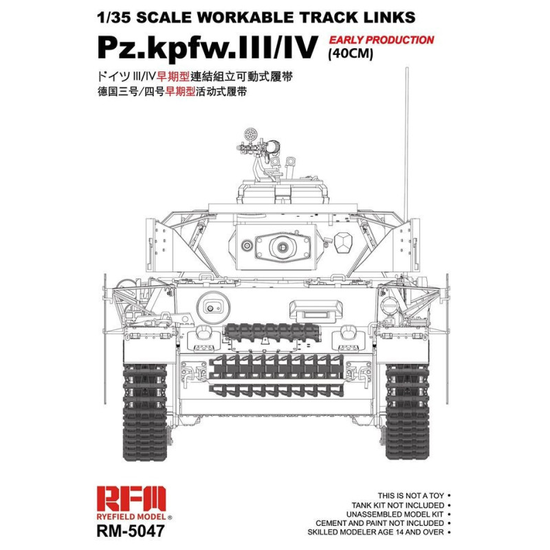 SET ORUGAS PANZER III/IV EARLY PRODUCTION -Escala 1/35- RyeField Model 5047