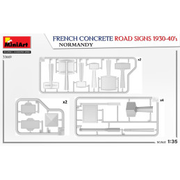 SEÑALES DE CARRETERA FRANCESAS DE CEMENTO -Escala 1/35- MiniArt 35669