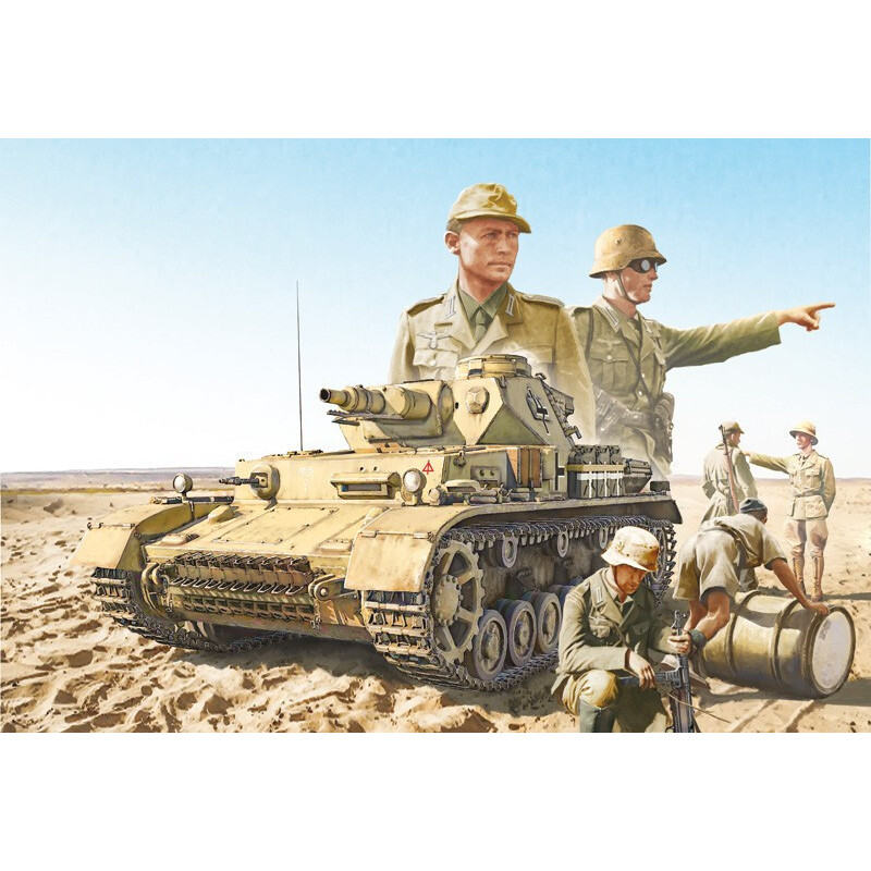 CARRO DE COMBATE Sd.Kfz. PANZER IV Ausf. 161 F1/ F2/ G & TRIPULANTES Afrika Korps -Escala 1/35- Italeri 6593