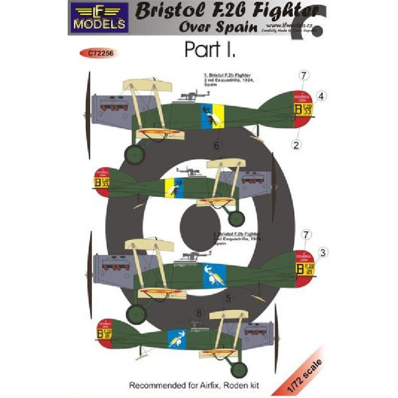 SET CALCAS BRISTOL F.2B FIGHTER Parte I (España) -Escala 1/72- LF Model  C72256