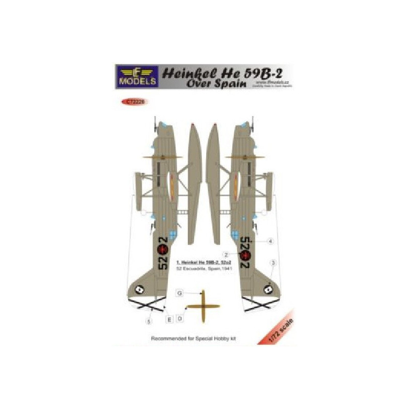 SET CALCAS HEINKEL He-59 B-2 ZAPATONES(España) -Escala 1/72- LF Model  C72226