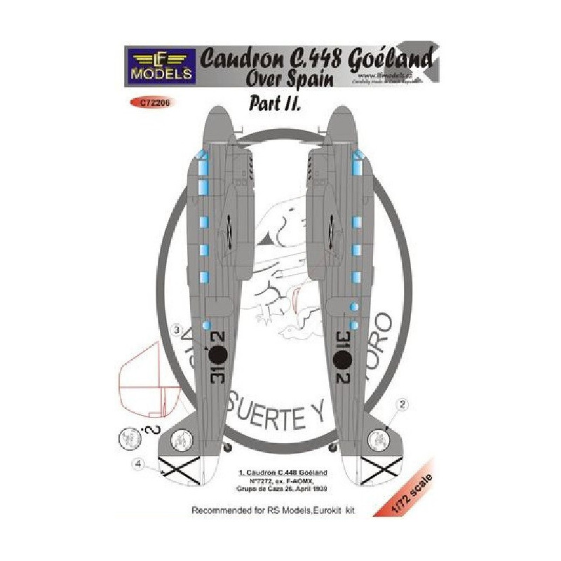 SET CALCA CAUDRON C.448 GOELAND (España) -Escala 1/72- LF Model C72206