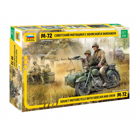 MOTOCICLETA Y SIDECAR M-72 & DOTACION -Escala 1/35- Zvezda 3639