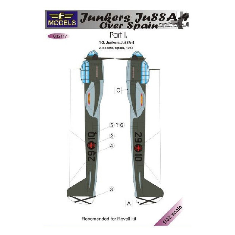 SET CALCAS JUNKERS JU-88 A-14 (España) -Escala 1/32- LF Model C32117