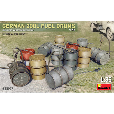 BIDONES COMBUSTIBLE ALEMANES 200 l -1/35- MiniArt Models 35597