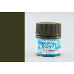 PINTURA AQUEOUS OLIVE DRAB 2 SATINADO (10 ml) - Mr Color / Gunze Sangyo H-078