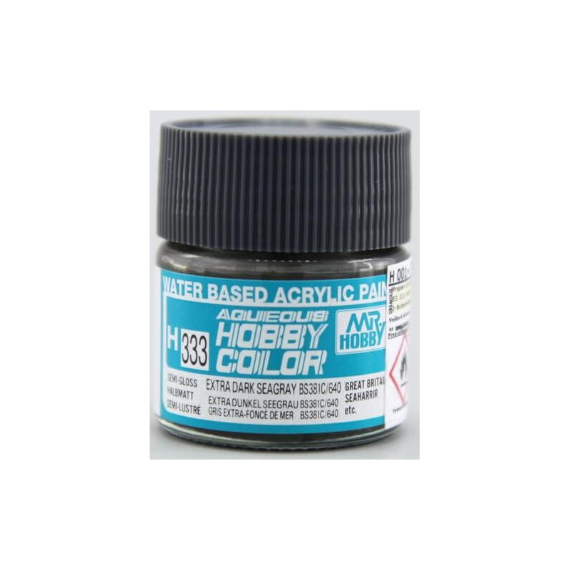 PINTURA AQUEOUS EXTRADARK SEA GREY  BS381C / 640 SATINADO (10 ml) - Mr Color / Gunze Sangyo H-333