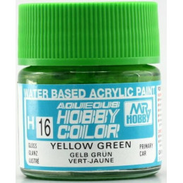 PINTURA AQUEOUS VERDE AMARILLENTO BRILLANTE (10 ml) - Mr Color / Gunze Sangyo H-16