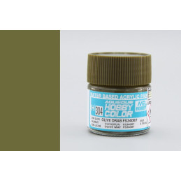 PINTURA AQUEOUS OLIVE DRAB SATINADO FS 34087 (10 ml) - Mr Color / Gunze Sangyo H-304