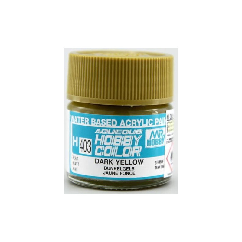 PINTURA AQUEOUS AMARILLO OSCURO MATE (10 ml) - Mr Color / Gunze Sangyo H-403