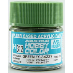 PINTURA AQUEOUS VERDE SATINADO FS 34227 (10 ml) - Mr Color / Gunze Sangyo H-312