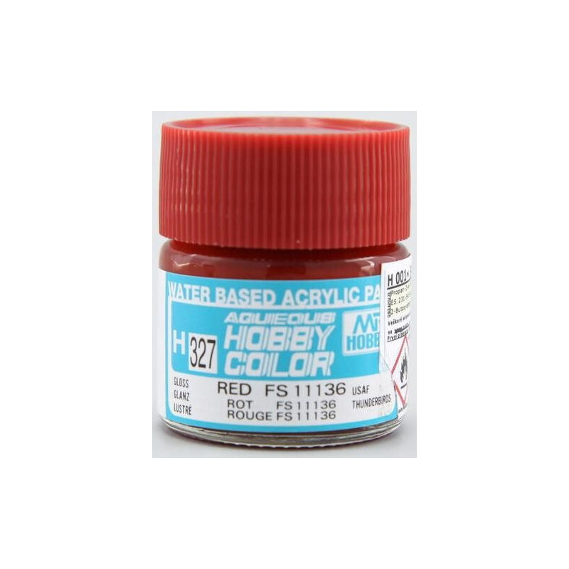 PINTURA AQUEOUS ROJO FS 11136 BRILLANTE (10 ml) - Mr Color / Gunze Sangyo H-327