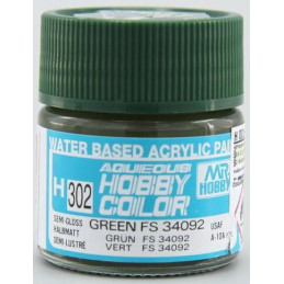 PINTURA AQUEOUS VERDE SATINADO FS 34092 (10 ml) - Mr Color / Gunze Sangyo H-302