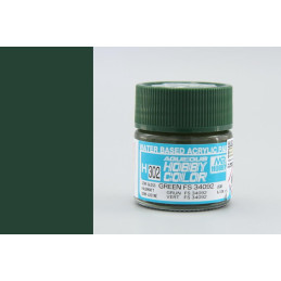 PINTURA AQUEOUS VERDE SATINADO FS 34092 (10 ml) - Mr Color / Gunze Sangyo H-302