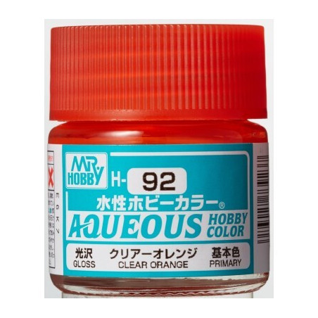 PINTURA AQUEOUS NARANJA TRANSPARENTE (10 ml) - Mr Color / Gunze Sangyo H-092