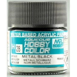 PINTURA AQUEOUS NEGRO METALIZADO (10 ml) - Mr Color / Gunze Sangyo H-28