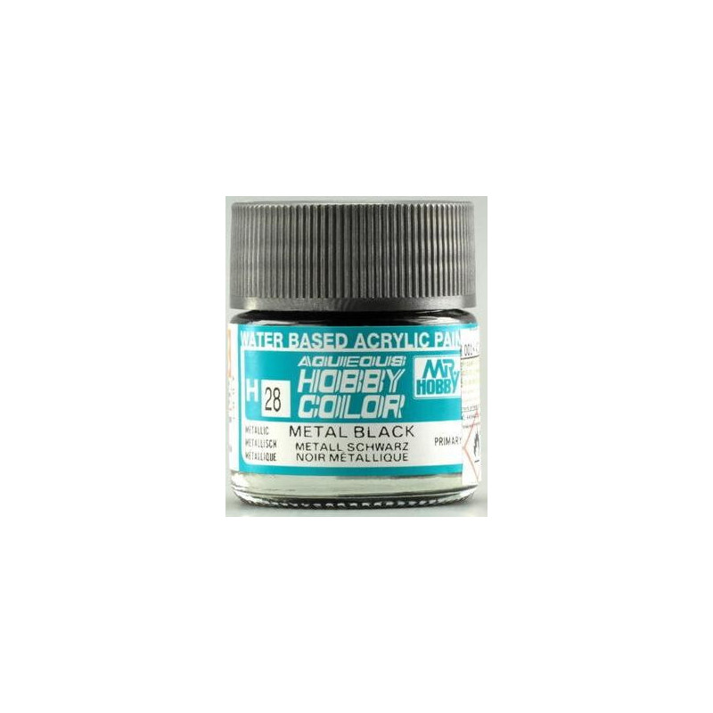 PINTURA AQUEOUS NEGRO METALIZADO (10 ml) - Mr Color / Gunze Sangyo H-28