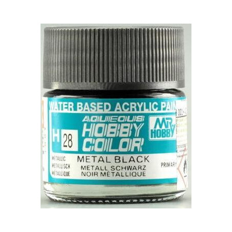 PINTURA AQUEOUS NEGRO METALIZADO (10 ml) - Mr Color / Gunze Sangyo H-28