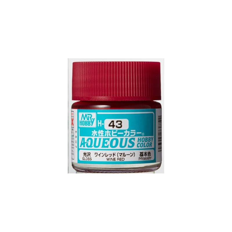 PINTURA AQUEOUS ROJO VINO BRILLANTE (10 ml) - Mr Color / Gunze Sangyo H-043