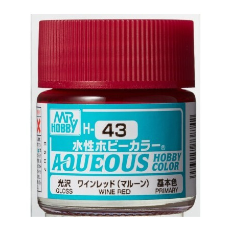 PINTURA AQUEOUS ROJO VINO BRILLANTE (10 ml) - Mr Color / Gunze Sangyo H-043