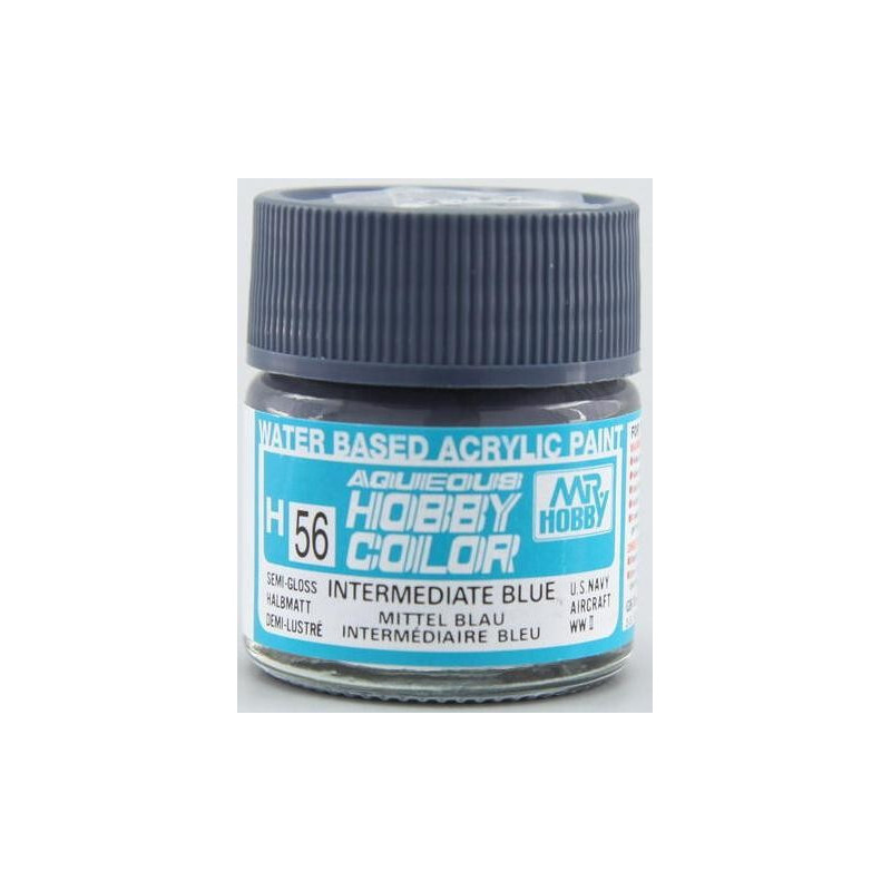 PINTURA AQUEOUS AZUL INTERMEDIO SATINADO (10 ml) - Mr Color / Gunze Sangyo H-056