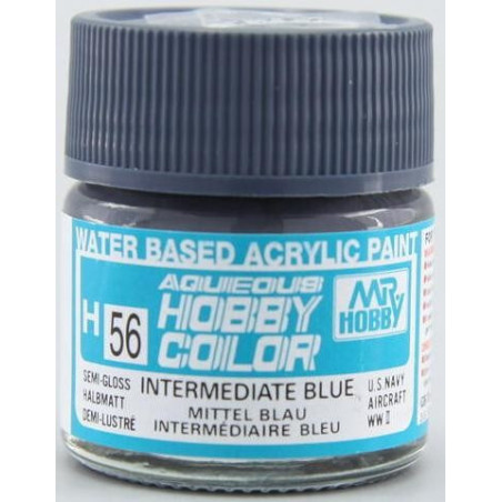 PINTURA AQUEOUS AZUL INTERMEDIO SATINADO (10 ml) - Mr Color / Gunze Sangyo H-056