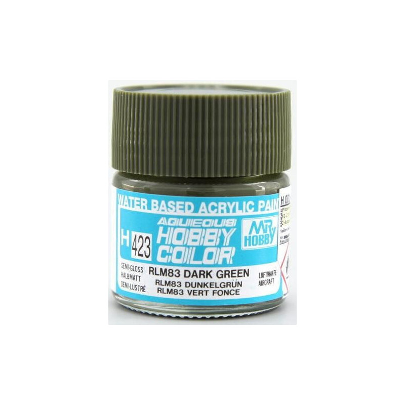 PINTURA AQUEOUS VERDE OSCURO SATINADO RLM83 (10 ml) - Mr Color / Gunze Sangyo H-423