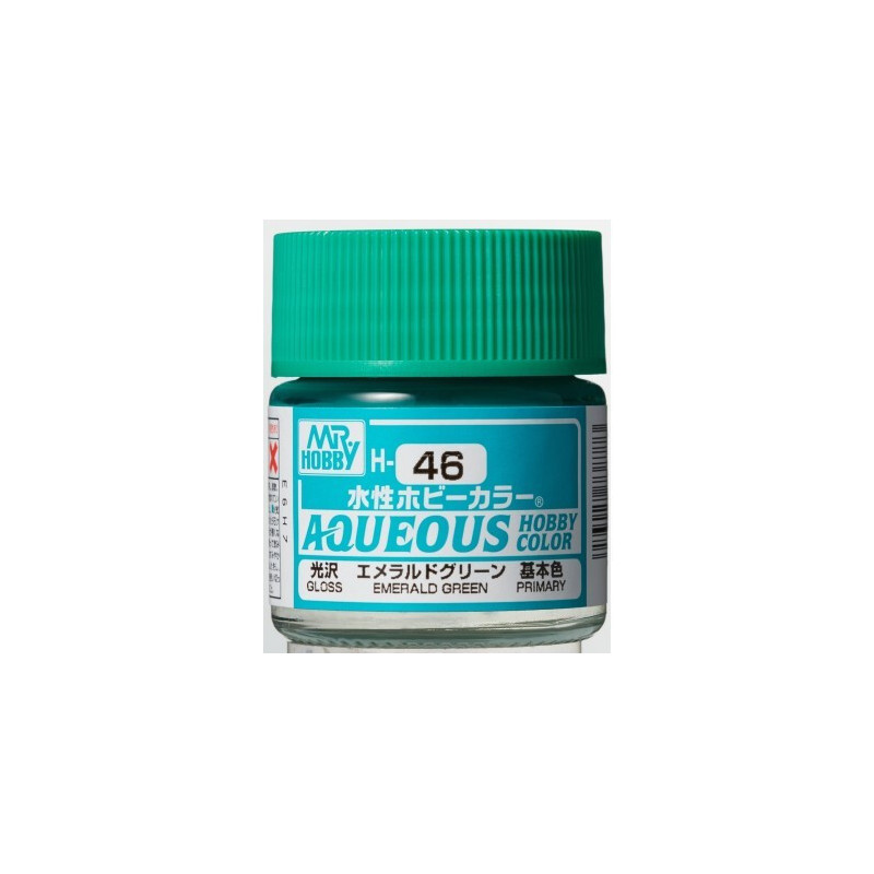 PINTURA AQUEOUS VERDE ESMERALDA BRILLANTE (10 ml) - Mr Color / Gunze Sangyo H-045