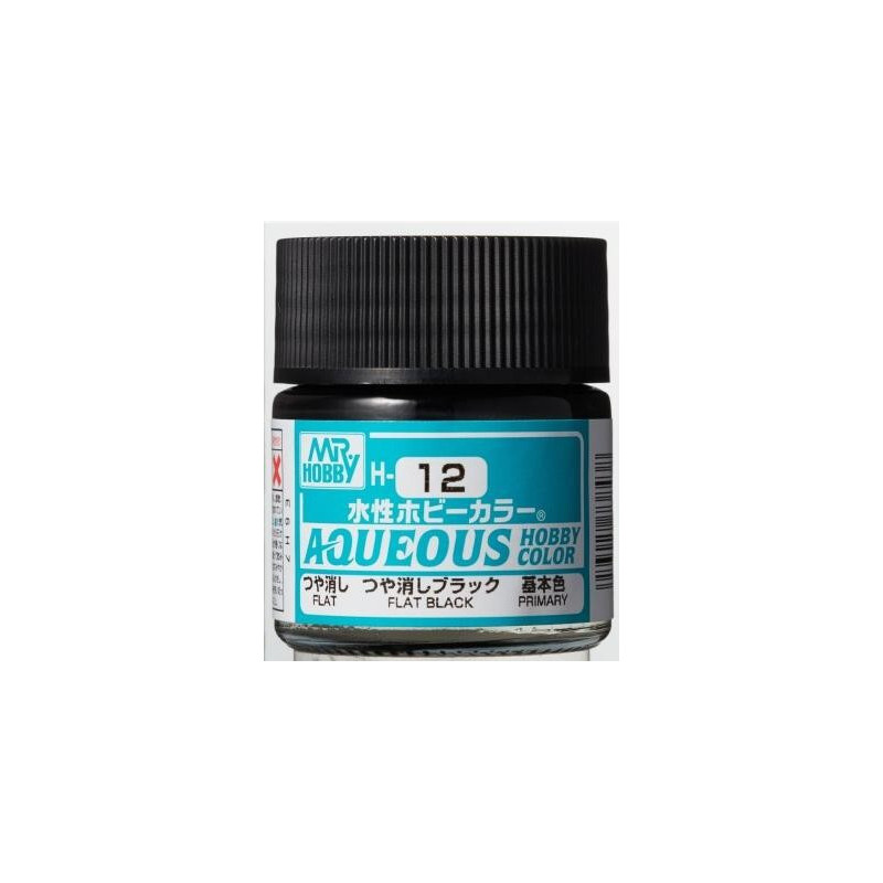 PINTURA AQUEOUS NEGRO MATE (10 ml) - Mr Color / Gunze Sangyo H-12