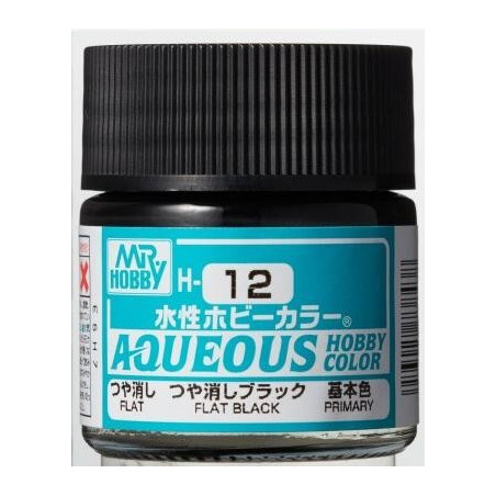 PINTURA AQUEOUS NEGRO MATE (10 ml) - Mr Color / Gunze Sangyo H-12