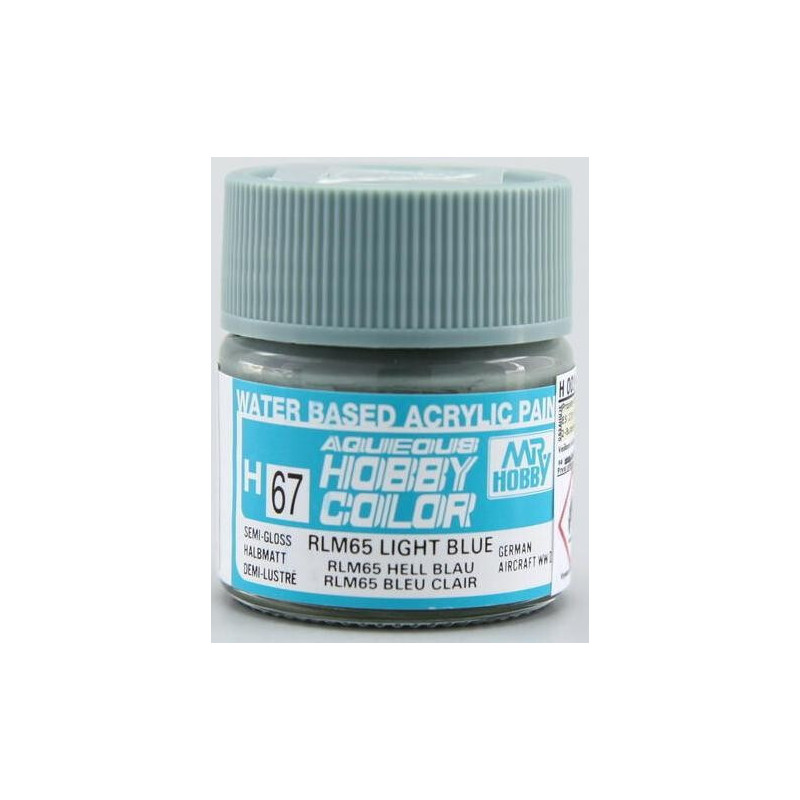 PINTURA AQUEOUS AZUL CLARO RLM-65 SATINADO (10 ml) - Mr Color / Gunze Sangyo H-067