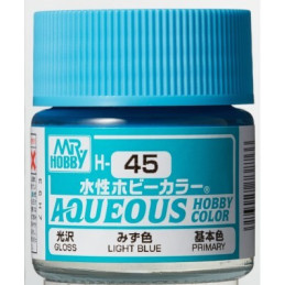 PINTURA AQUEOUS AZUL CLARO BRILLANTE (10 ml) - Mr Color / Gunze Sangyo H-045