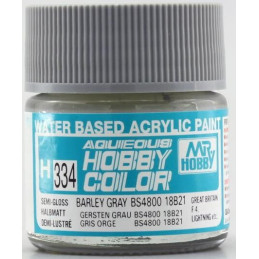 PINTURA AQUEOUS GRIS BARLEY BS4800 / 18B21 SATINADO (10 ml) - Mr Color / Gunze Sangyo H-334