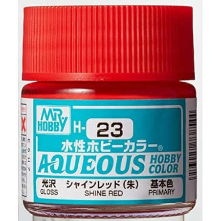 PINTURA AQUEOUS ROJO VIVO BRILLANTE (10 ml) - Mr Color / Gunze Sangyo H-23